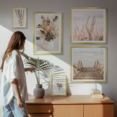 Bildergalerie-set für die wand Stilvolle Trockenpflanzen und Wasser