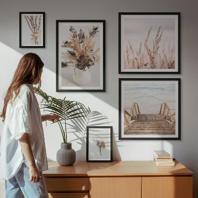 Bildergalerie-set für die wand Stilvolle Trockenpflanzen und Wasser