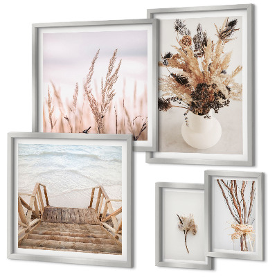 Bildergalerie-set für die wand Stilvolle Trockenpflanzen und Wasser