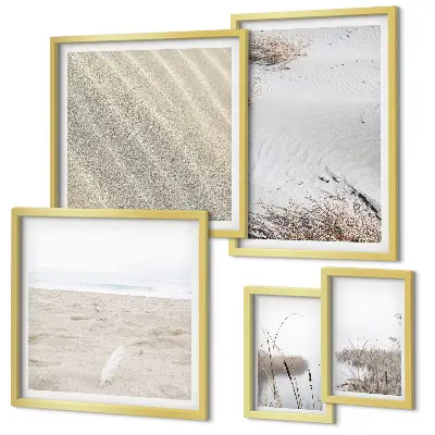 Modernes Wandbild-Set mit minimalistischen Strandmotiven