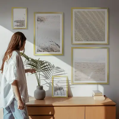 Modernes Wandbild-Set mit minimalistischen Strandmotiven