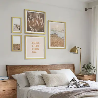 Bilderset für das Sofa mit Zitaten über Küstenlandschaften und das Leben