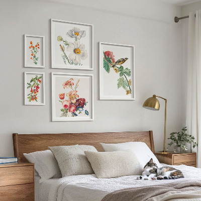 Bildergalerie-set für die wand Blumen- und Vogel-Vintage-Dekorationen