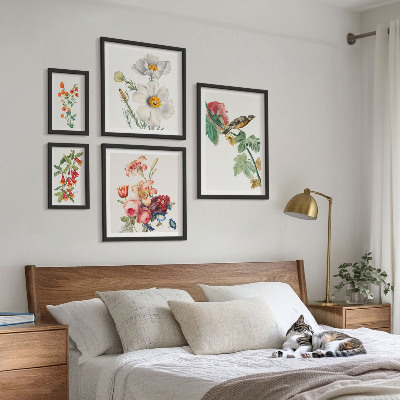Bildergalerie-set für die wand Blumen- und Vogel-Vintage-Dekorationen