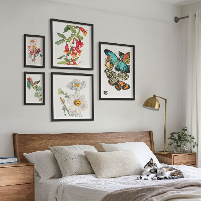 Bildergalerie-set für die wand Blumen, Schmetterlinge, Vögel, Vintage-Dekorationen