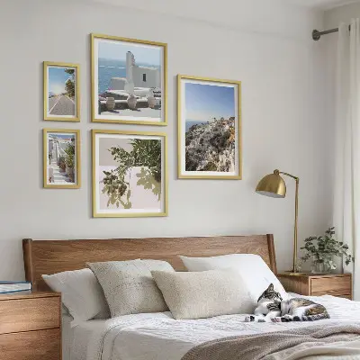 Bilderset fürs Sofa mit malerischen Ausblicken auf Santorini