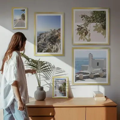Bilderset fürs Sofa mit malerischen Ausblicken auf Santorini