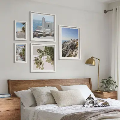 Bilderset fürs Sofa mit malerischen Ausblicken auf Santorini