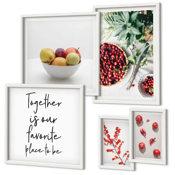 Bildergalerie-Set für die Wand mit Frucht- und Pflanzenmotiven