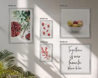 Bildergalerie-Set für die Wand mit Frucht- und Pflanzenmotiven