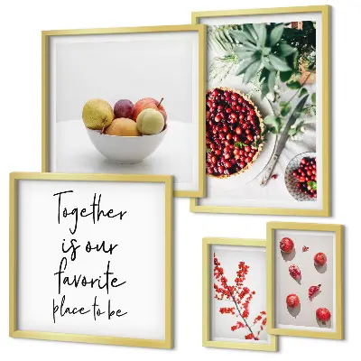 Bildergalerie-Set für die Wand mit Frucht- und Pflanzenmotiven