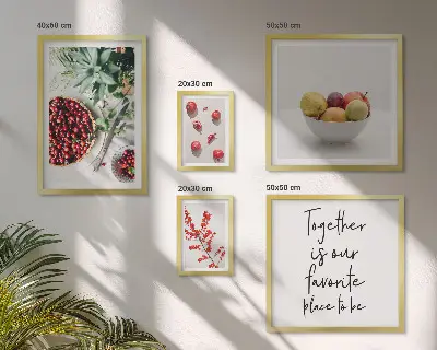 Bildergalerie-Set für die Wand mit Frucht- und Pflanzenmotiven