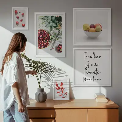 Bildergalerie-Set für die Wand mit Frucht- und Pflanzenmotiven