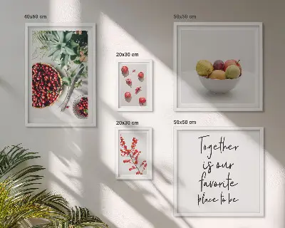 Bildergalerie-Set für die Wand mit Frucht- und Pflanzenmotiven