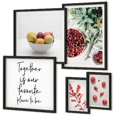 Bildergalerie-Set für die Wand mit Frucht- und Pflanzenmotiven