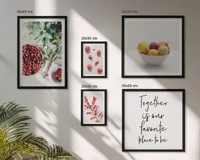 Bildergalerie-Set für die Wand mit Frucht- und Pflanzenmotiven