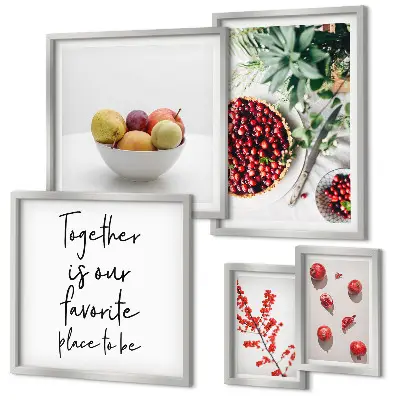Bildergalerie-Set für die Wand mit Frucht- und Pflanzenmotiven