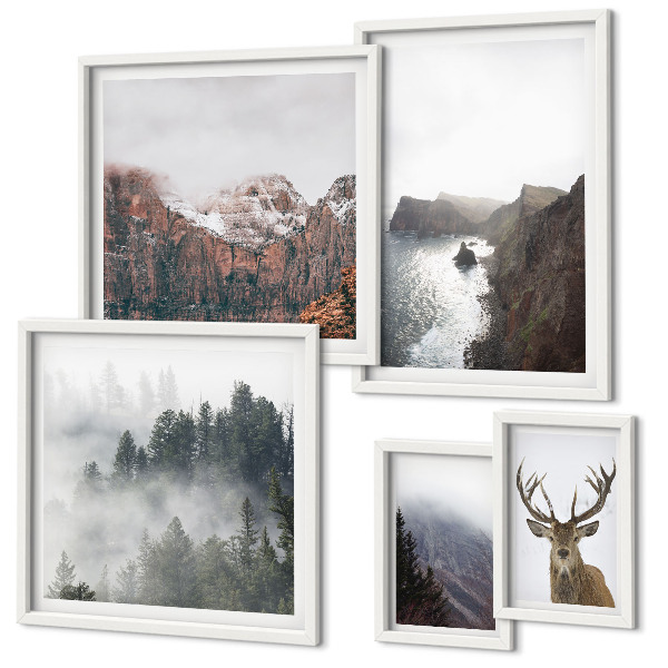 Modernes wandbilder-set Wildtierlandschaften