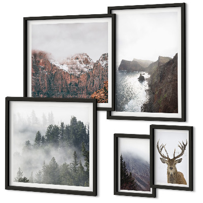 Modernes wandbilder-set Wildtierlandschaften