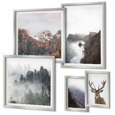 Modernes wandbilder-set Wildtierlandschaften
