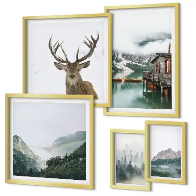 Wandbilder-Set Berglandschaften in modernem Design