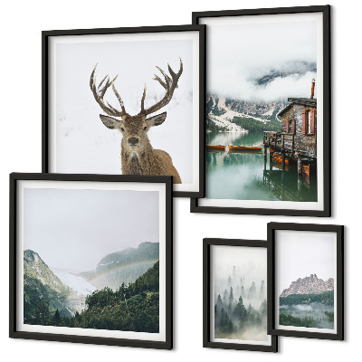 Modernes wandbilder-set Berglandschaften