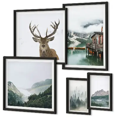 Wandbilder-Set Berglandschaften in modernem Design