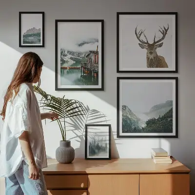 Wandbilder-Set Berglandschaften in modernem Design