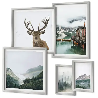 Wandbilder-Set Berglandschaften in modernem Design