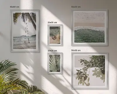 Bildergalerie-Set für die Wand mit Motiven von tropischen Stränden und Natur im Einklang