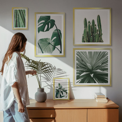 Modernes wandbilder-set Grüne tropische Zimmerpflanzen