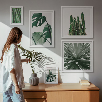 Modernes wandbilder-set Grüne tropische Zimmerpflanzen