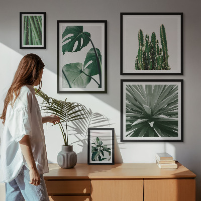 Modernes wandbilder-set Grüne tropische Zimmerpflanzen