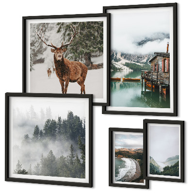 Modernes wandbilder-set Natur, Tierwelt, Berge