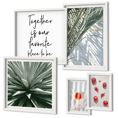 Modernes wandbilder-set Boho-Stil, Pflanzen, Früchte, Tropen