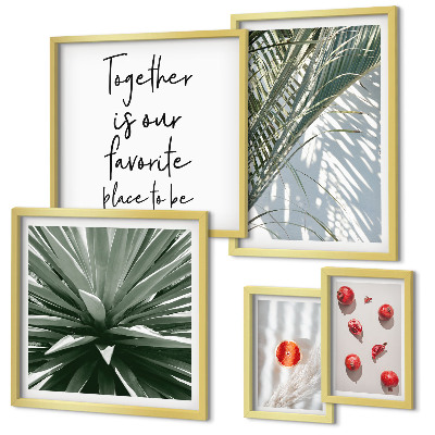 Modernes wandbilder-set Boho-Stil, Pflanzen, Früchte, Tropen
