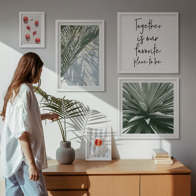 Modernes wandbilder-set Boho-Stil, Pflanzen, Früchte, Tropen