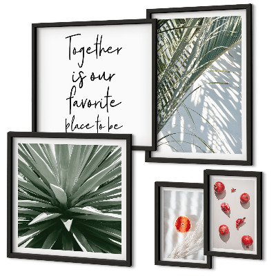 Modernes wandbilder-set Boho-Stil, Pflanzen, Früchte, Tropen