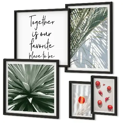 Modernes Wandbilder-Set mit botanischen Motiven im Boho-Stil
