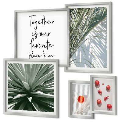 Modernes wandbilder-set Boho-Stil, Pflanzen, Früchte, Tropen