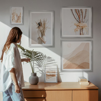 Bilderset fürs sofa Stilvolle Boho-Pflanzenlandschaften