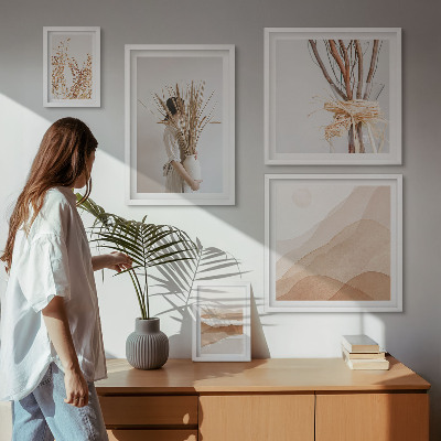 Bilderset fürs sofa Stilvolle Boho-Pflanzenlandschaften