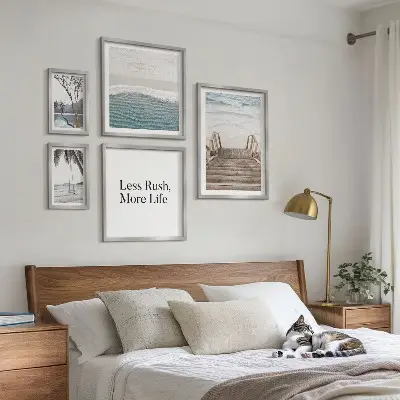 Bildergalerie-Set für die Wand mit Motiven von Stränden, Ruhe und Meerblick