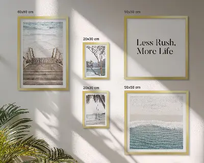 Bildergalerie-Set für die Wand mit Motiven von Stränden, Ruhe und Meerblick