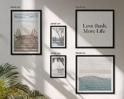 Bildergalerie-Set für die Wand mit Motiven von Stränden, Ruhe und Meerblick
