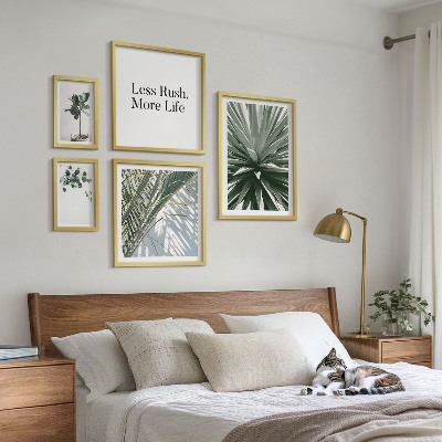 Modernes wandbilder-set Moderne Dekorationen aus grünen Blättern