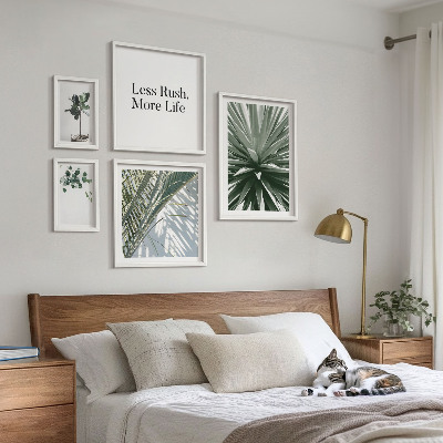 Modernes wandbilder-set Moderne Dekorationen aus grünen Blättern