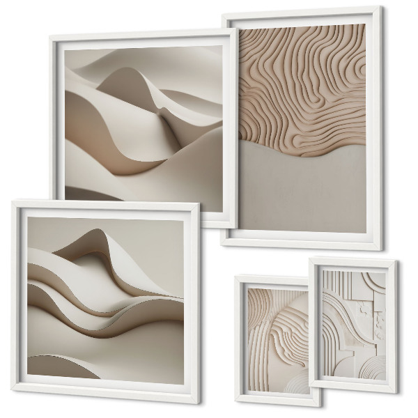 Modernes wandbilder-set Abstrakte beige Muster