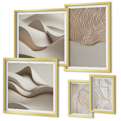Modernes wandbilder-set Abstrakte beige Muster