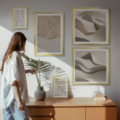 Modernes wandbilder-set Abstrakte beige Muster